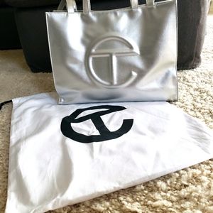 Telfar Silver Medium Tote